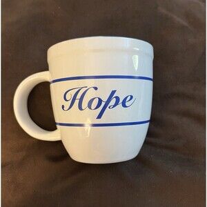 HOPE White Mug Cup Coffee Tea Soup Large Size EUC